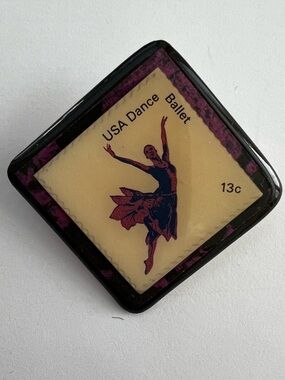 1978 USA Dance Ballet Stamp 13 Cent Pin Made By Robyn Art Stuff Bloomsbury PA